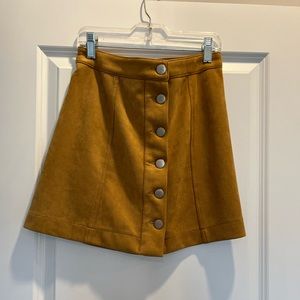 Forever 21 Faux Suede Button Mini Skirt, Size M